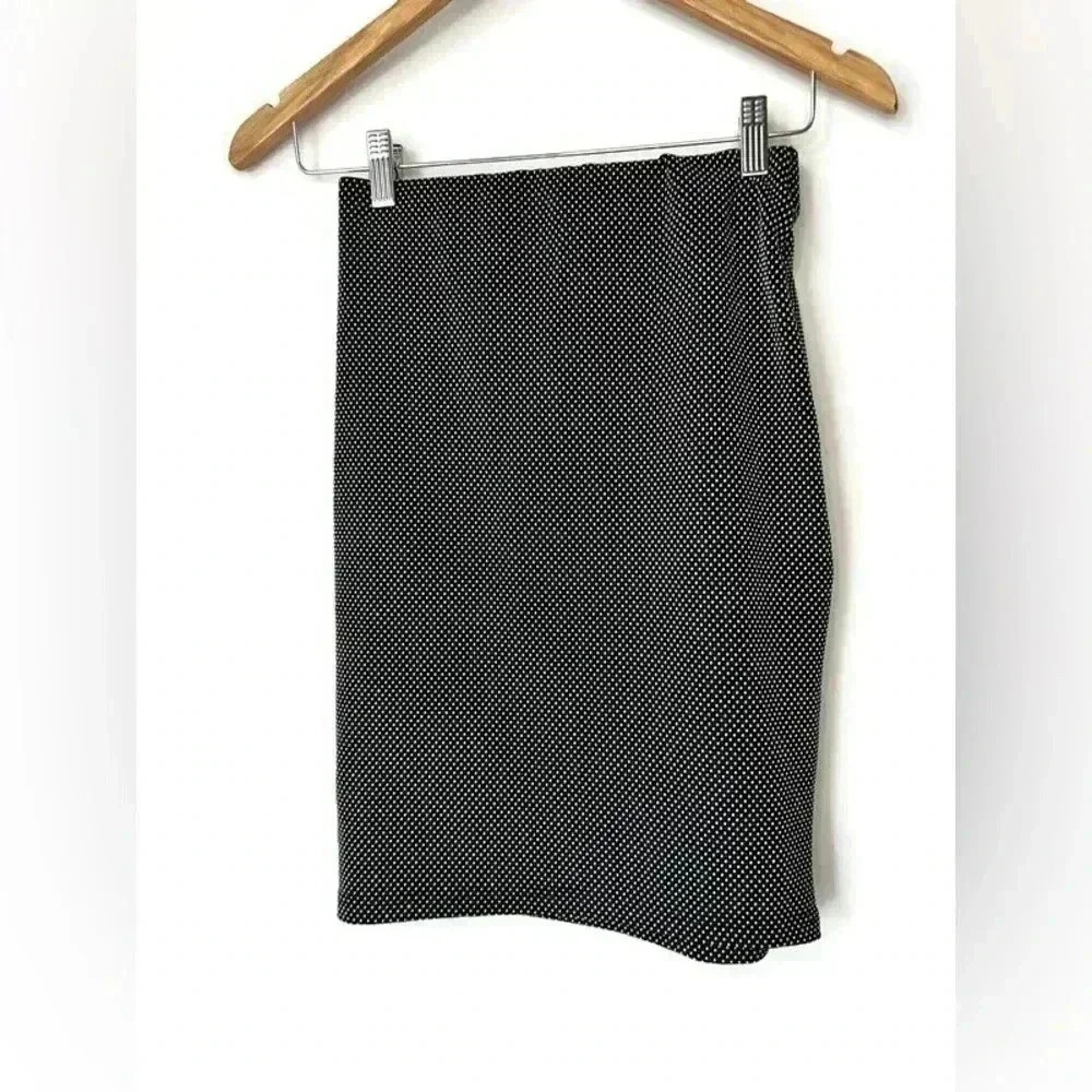 Studio Womens Black Polka Dot Pencil Preppy Prep Feminine Girlcore Skirt XS